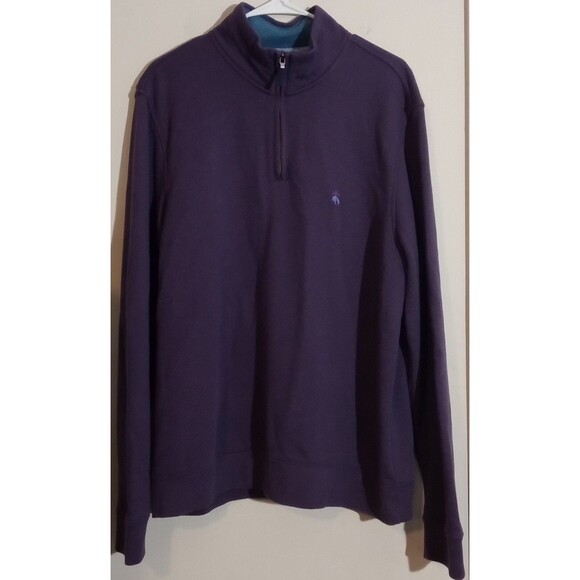 Brooks Brothers Men’s Large Sweater Purple 1/4 Zip Pullover 100% Cotton LNC - Picture 1 of 5